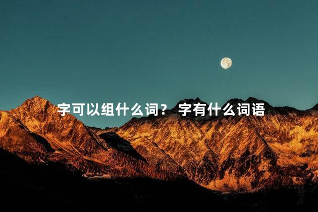 字可以组什么词？ 字有什么词语